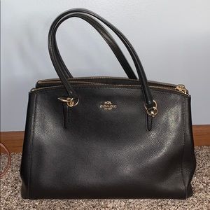 Black Leather Coach Hobo Bag